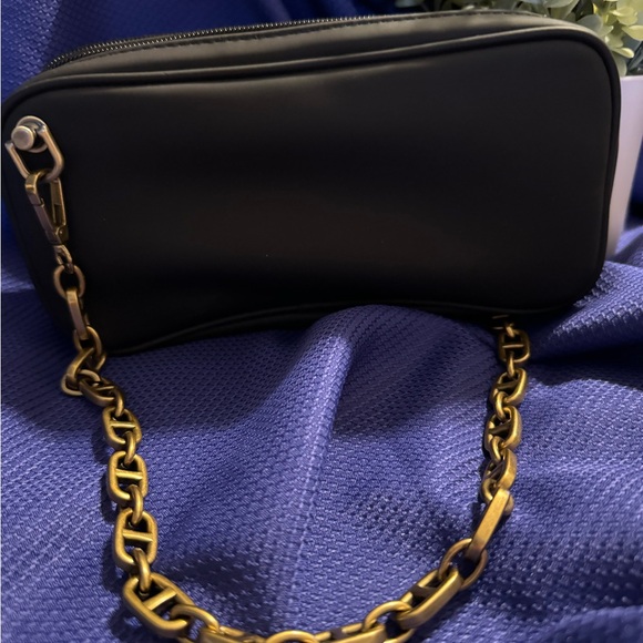 Dior Black Repurposed Makeup Bag With Gold CD Initials. - Picture 4 of 10